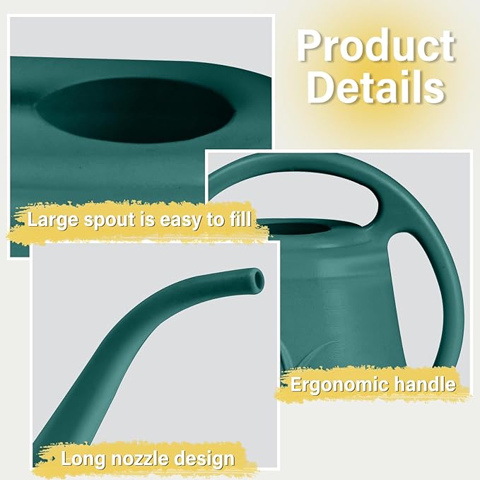 Watering Can - for Home Plant Garden - 1/2 Gallon - Emerald Green