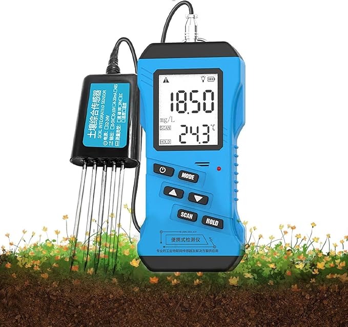 Portable 7in 1 Digital Soil Detector NPK PH EC Analyzer Moisture Sensor Soil Tester with Handheld Terminal for Soil Fertility Test