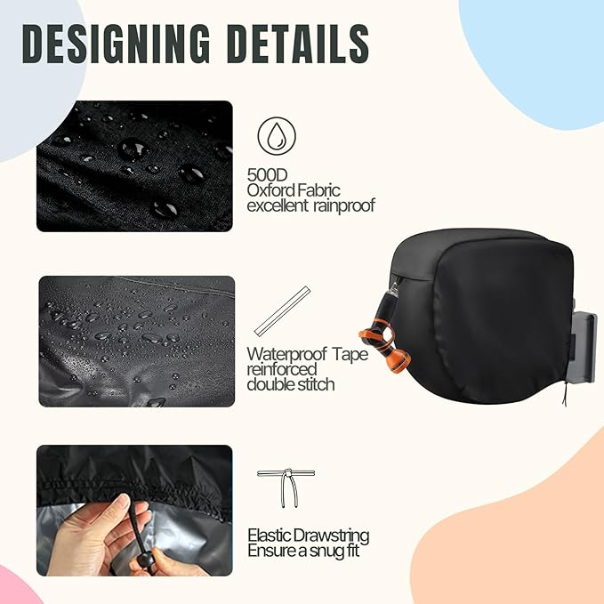 Hose Reel Cover,500D Waterproof Covers for Retractable Garden Hoses Reels,Heavy Duty Shield for Water Hose-Reel(23.6"Lx12.6"Wx21.65"H,Black)