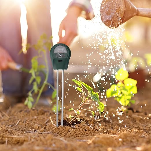 Homoyoyo 3-in-1 Soil Tester with Ph Meter, Moisture and Light Sensor for Gardening, Mini Soil Detector Plant Humidity Monitor for Indoor and Outdoor Lawn, No Battery Required