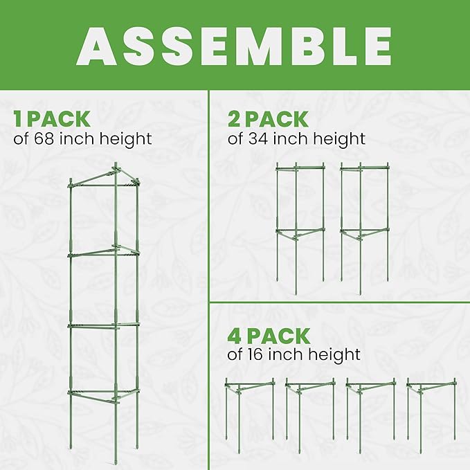 K-Brands Tomato Cage - Tomato Plant Stakes Support Cages, Trellis for Garden & Pots (Tall Upto 68 Inches)
