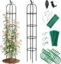 Obelisk Trellis for Climbing Plants Outdoor - Heavy Duty Plastic Coated Steel Core Garden Arch Metal Trellis - Rustproof Tomato Cage Vertical Plant Support for Vines Vegetables Flowers Indoor