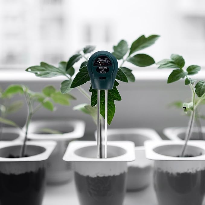 3-in-1 Soil Tester Kit with Ph Meter and Moisture Hygrometer for Garden and Lawn, Electronic Soil Test Tool for Indoor and Outdoor Plant Care