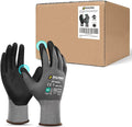 DULFINE Safety Work Gloves MicroFoam Nitrile Coated-24 Pairs Pack,Seamless Knit Nylon Glove with Black Micro-Foam Nitrile Grip,Ideal for General Purpose,Automotive,Home Improvement,Painting(XX-Large)
