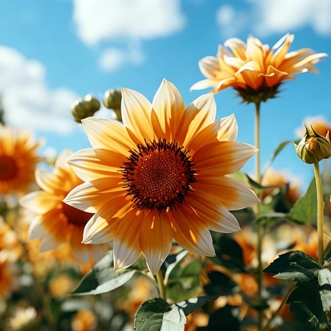Mix Sunflower Seeds for Planting, 100+pcs Rare Perennial Sunflower Flower Seeds, Non-GMO Heirloom Beauty Flowers Attracts Pollinators for Home Garden Outdoors