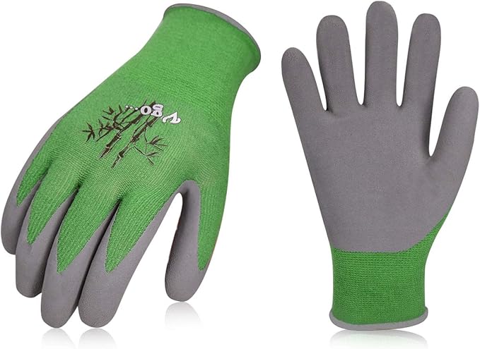 Vgo... 5Pairs Ladies' Bamboo Gardening Work Gloves (M, Green, RB6026)