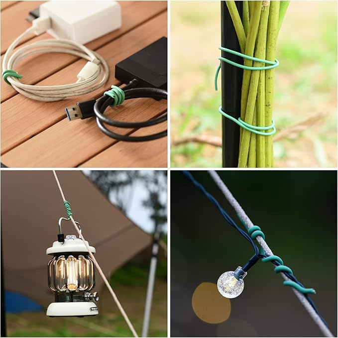 80 Feet Green Plant Twist Ties, Soft Plant ties for Support with 20 PCS Clips, Gardening Supplies for Plants Office Home Organization 3mm Diameter
