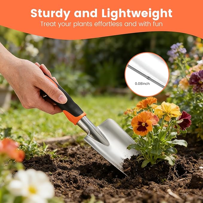 6-Piece Gardening Tools Set, Includes Trowel, Pruning Shear, Cultivator & More for Indoor Outdoor Plant Care, Aluminum Alloy Garden Kit with Ergonomic Non-Slip Handles