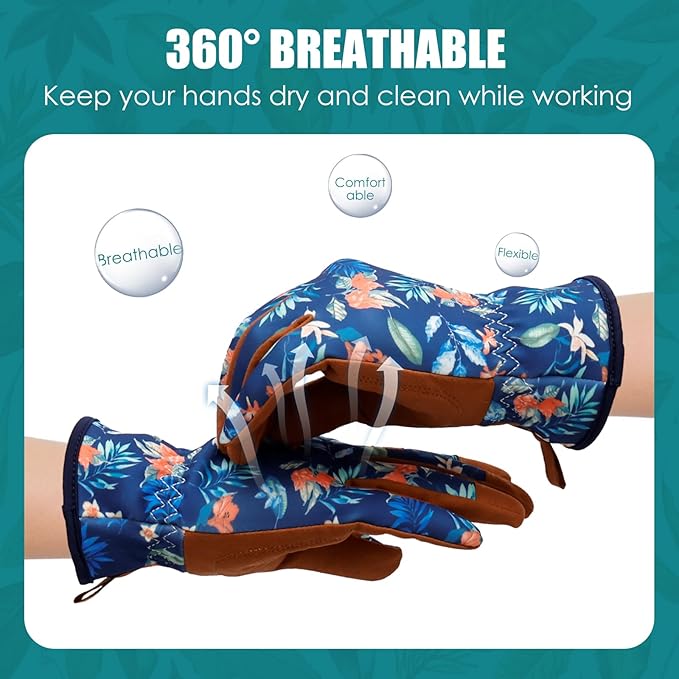 Gardening Gloves, Breathable Polyester Fiber Garden Gloves