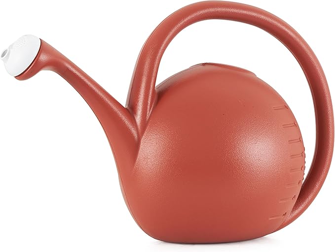 2 Gallon Plant Watering Can - Large Plastic Garden Water Pot with Dual Spray Options for Indoor Outdoor Plants Flower, Clay