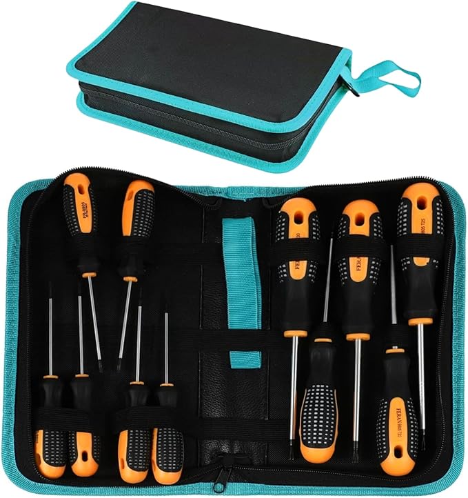 BLIRITEL Tool Bag Organizer, Oxford Tool Case Hardboard Kit, Portable Small Tool Pouch with Zipper, Handheld Screwdriver Pouch Tool Kits Organizer for Carpenter Mechanic (CASE ONLY） (M)