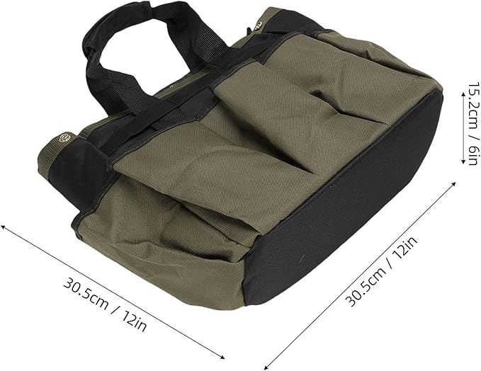 Zerodis Garden Tool Bag Organizer, 600D Oxford Fabric PE Board Bottom Multiple Compartments Portable Garden Tote Caddy Gardening Tool Kit Holder Small Tote Bag for Outdoor Home