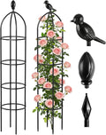 Fabulas Obelisk Trellis for Climbing Plants, 6 Ft Garden Obelisk Trellis Rustproof Plastic Coated Metal Vine Plant Support Cage for Pots, Morning Glory, Clematis, Rose, Indoor and Outdoor Use, 1 Pack