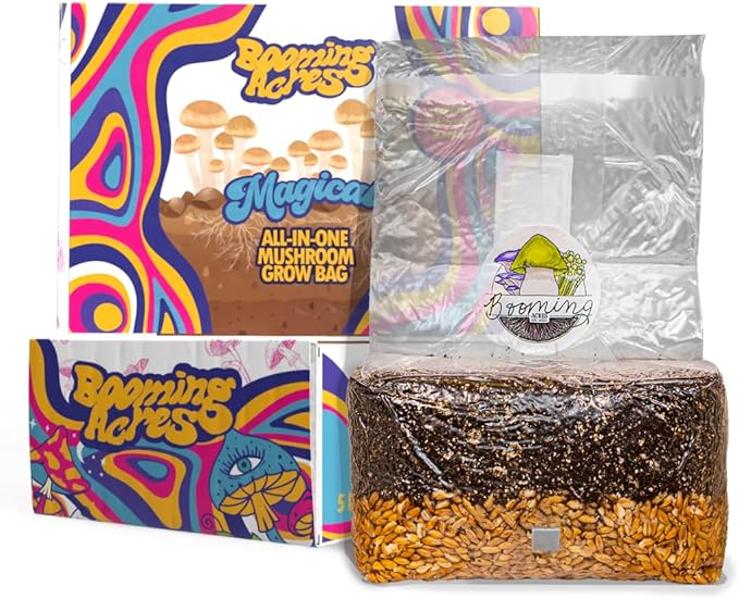 | The Magical 5lb All-in-One Mushroom Grow Bag | Mushroom Grow Kit | Harvest Your own Happiness | Discover The Magic of Growing Mushrooms - 5lb Grow Bag Mushroom Starter Kit