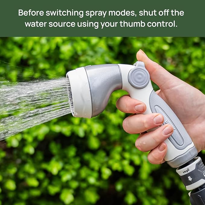 Vego Garden Hose Reel Retractable 1/2" x 100ft Wall Mounted Hose Reel Automatic Rewind, Any Length Lock with 9 Patterns Sprayer Nozzle, Quick Connector and Adjustable shot Nozzle