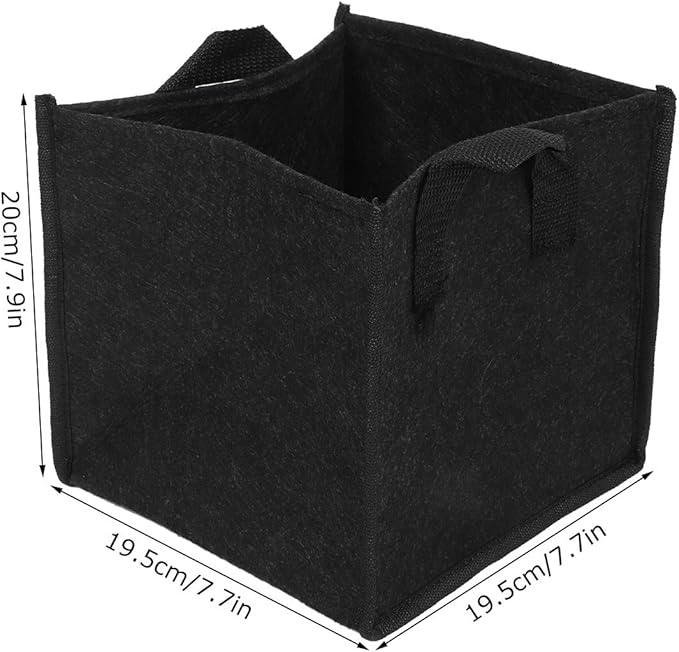 3Pcs Plant Growing Bag with Handles, Breathable Design Black Square Garden Vegetable Grow Container, Heavy Duty Fabric Raised Garden Bed, Thick Fabric Planting Pots for((3 gallons) 19.5*19.5*20)