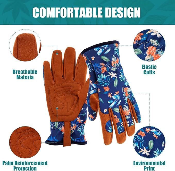 Gardening Gloves, Breathable Polyester Fiber Garden Gloves