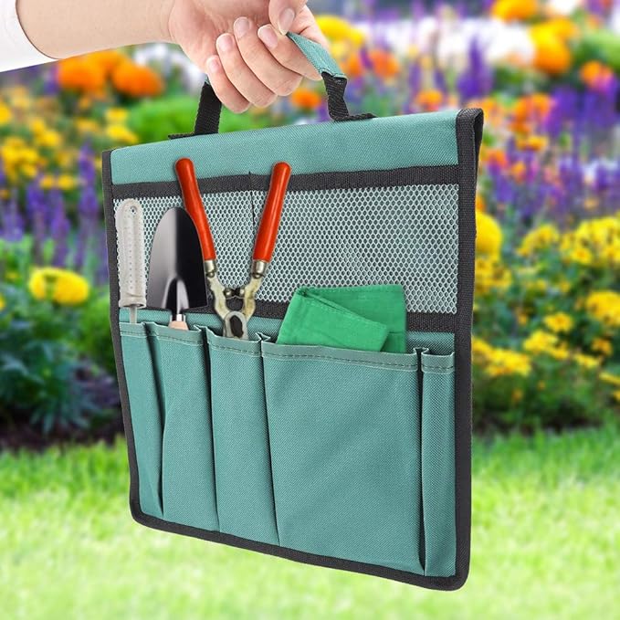 Garden Pouch,Garden Foldable Portable Pouch Garden Garden Bench Kneeling Bag Gardening Tools Storage Stool Multiple Storage Pouch Chair Bag Hand Tool Holder Bag for Outdoor Gardening(green)