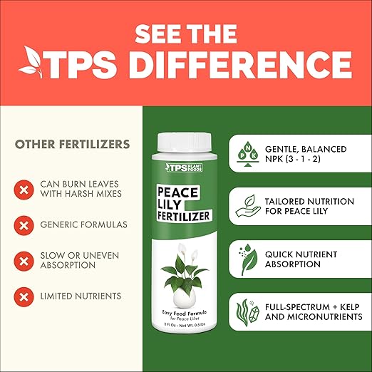 Peace Lily Fertilizer – Liquid Peace Lily Plant Food for Indoor Plants, Supports Blooming & Healthy Growth, 8 oz