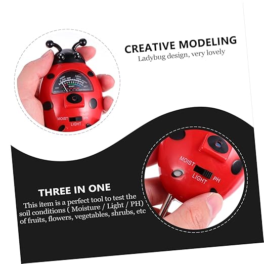 POPETPOP Ladybug Soil Tester for Gardening Soil Moisture Ph Light Levels Garden Tool Kit