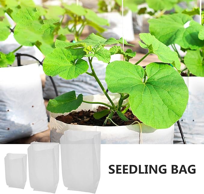 FAVOMOTO 300pcs Non-Woven Plant Growing Bags Nursery Seedling Pouches with 3 Sizes (10x12cm, 16x18cm, 20x22cm) for Tree and Vegetable Growth, Lightweight Reusable Garden Grow Bags