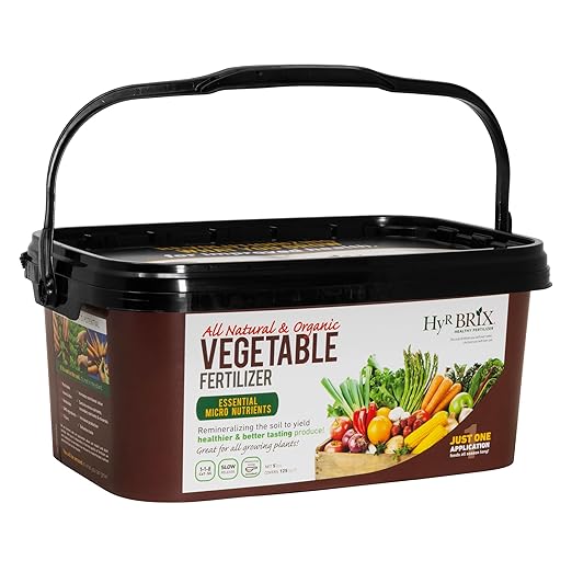 All Natural & Organic 1-1-8 Vegetable Garden Fertilizer, 5lb Bucket - Slow-Release Plant Food with Calcium & Sulfur - Essential Micronutrients for Healthier Produce