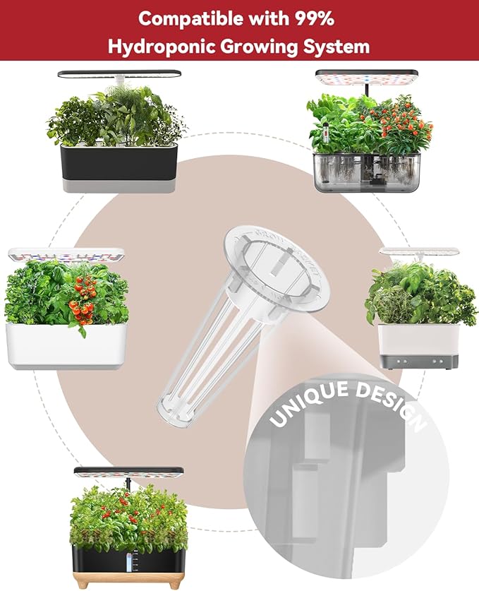 LYKOCLEAN Hydroponic Seed Pod Kit Compatible with AeroGarden, Ahopegarden, iDoo, MUFGA, 16 Pods Complete Growing Anything Garden Supply with Strawberry Seeds, Grow Sponges, Baskets, Domes, Labels