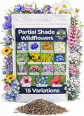 Partial Shade Wildflower Mix Seed (1oz) – Shade-Loving Wildflowers that Produce Vibrant Blooms in Low-Light Areas and Dappled Sun. Perfect for Yards, Garden beds, Fence Lines, and Woodland Edges.
