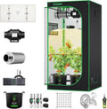 VIVOSUN Grow Tent Kit, 3 × 3ft Complete Grow System, WiFi-Controlled Grow System with 200W Full Spectrum LED Grow Light, Automatic Ventilation, GrowHub Outlet A22 with Temperature and Humidity Sensor