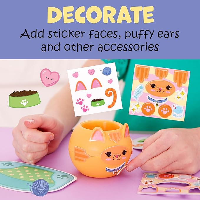 Creativity for Kids Plant-A-Pet: Kitty - Arts and Crafts for Kids, Mini Gifts for Girls and Spring Crafts for Kids, Chia Seed Plant Pet (Ages 6+)