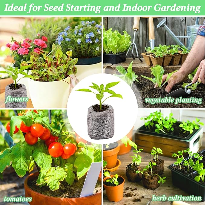 Legigo 100 PCS 50mm Peat Pellets Seed Starter Soil, Compressed Seed Starting Pods Plant Starter Soil Pods Plugs for Seedlings, Peat Pods for Starting Seeds, Herbs Tomatoes Flowers and Vegetables