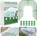 Garden Netting Kit for Raised Bed, 8X20FT Ultra Fine Mesh Netting with 6 Sets Garden Hoops & 18pcs Clips, Reusable Plant Row Cover Bird Netting for Garden Protection