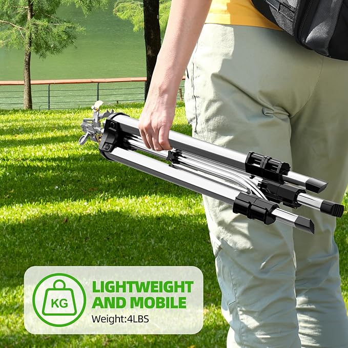 SPECILITE Brass Impact Sprinkler on Tripod Base, 48” Heavy Duty Metal Pulsating Telescoping, 360 Degree Irrigation for Large Area, Yard, Lawn, Waters up to 85ft, Covering up to 6200sqft
