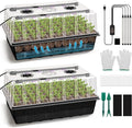 BlumWay 120-Cell Self-Watering Seed Starter Tray with Grow Light, 1-24H Timer, Seed Starter Kit with 4.02" Humidity Dome, Seedling Tray for Indoor Plant Starter, Plant Germination Trays-Black