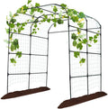 FOLLOOK Garden Arch Trellis for Climbing Plants Outdoor, Cucumber Trellis for Raised Bed, Grape Vine Tomato Bean Tall Vegetable U Frame Plant Support, Black