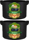 Gardzen 2-Pack 50 Gallon Grow Bags, Aeration Fabric Pots with Handles, Pot for Plants