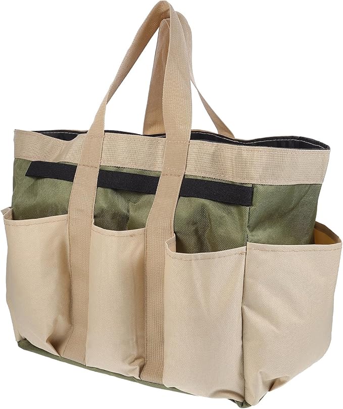 Alipis Garden Tool Container and Portable Oxford Cloth Garden Tote Bag with Multi-pocket Storage for Outdoor Gardening Tools Organizer