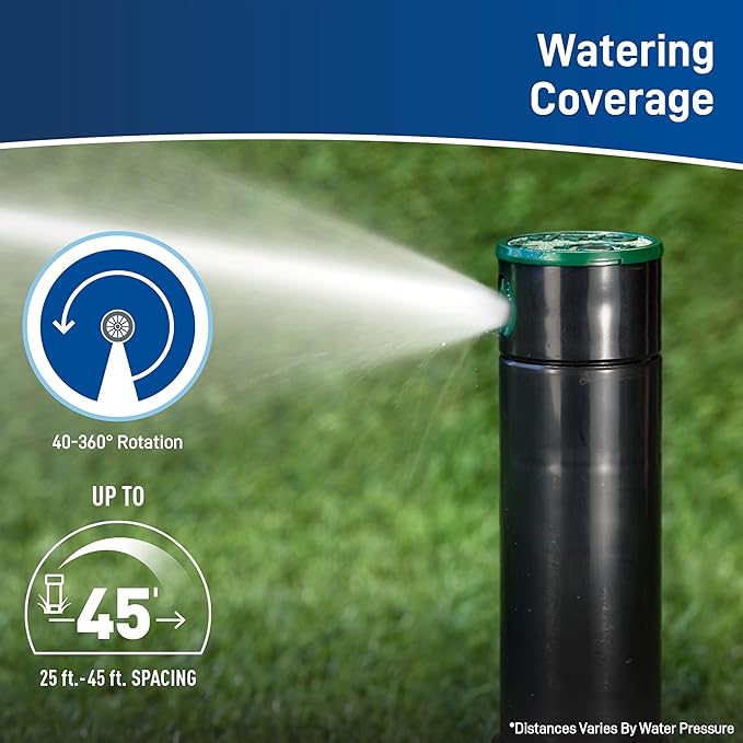 Orbit 55460 Voyager 4" Hard Top Pop-Up Gear Drive Rotor Sprinkler Head, 35 ft, Adjustable