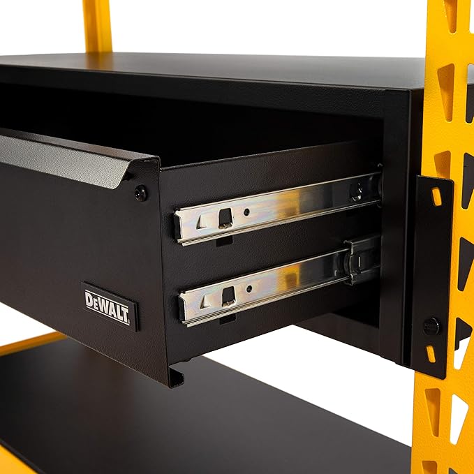 DEWALT Work Surface and Locking Drawer Accessory Kit, Compatible with 4-Foot Storage Rack, Over 900 lb. Work Top Capacity, Smooth Opening