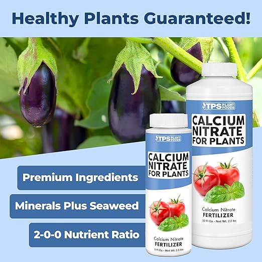 Calcium Nitrate Fertilizer – Liquid Fertilizer Supplement for Fast Leaf Growth, Stronger Cell Wall Development & Prevents Blossom End Rot, 32 oz