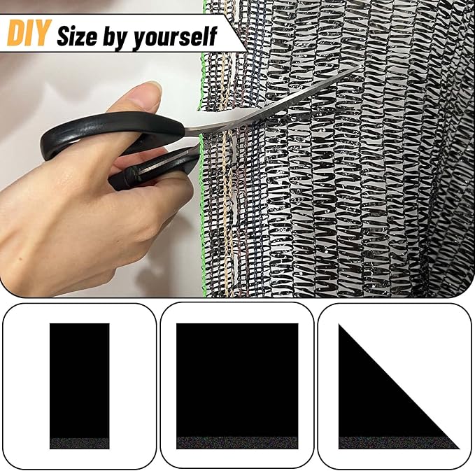 Cool Area 40% 8x12ft Sunblock Shade Cloth Cover Mesh UV Resistant Net for Garden Flower Plant Greenhouse, Black