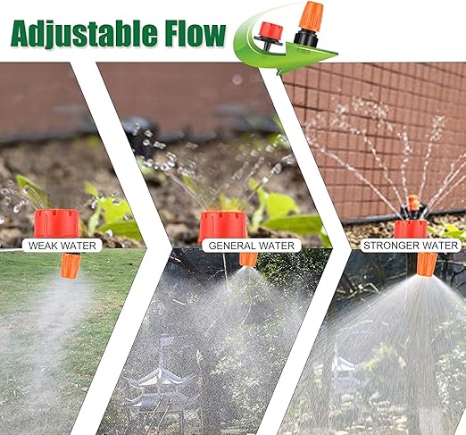 Drip Irrigation System, 180 Pcs 164FT Garden Irrigation System 1/4, Blank Distribution Tubing Watering Drip Kit Automatic Irrigation Equipment for Garden Greenhouse, Flower Bed,Patio,Lawn