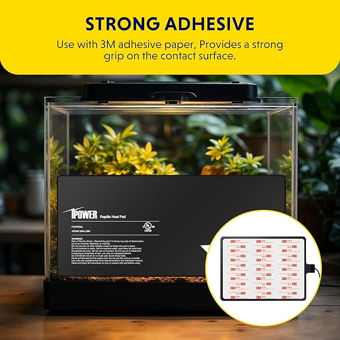 iPower 8" by 18" Reptile Heating Pad, Used in Conjunction with Aquarium Heater, Suitable for Spiders, Snakes, Hermit Crabs, and Turtles