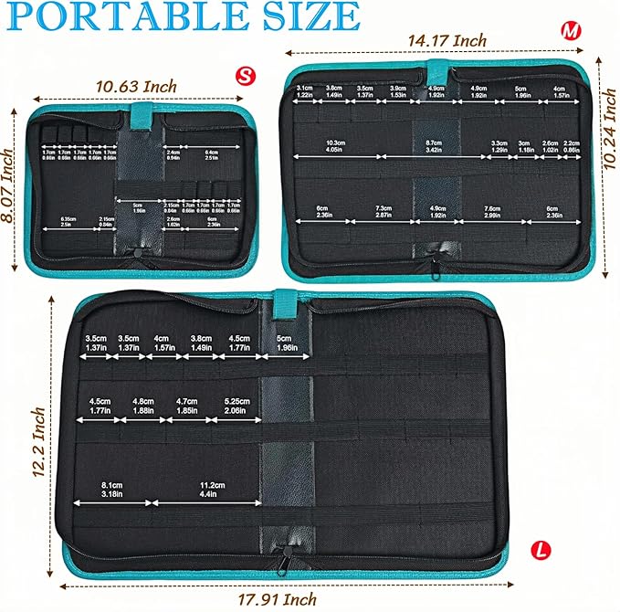 BLIRITEL Tool Bag Organizer, Oxford Tool Case Hardboard Kit, Portable Small Tool Pouch with Zipper, Handheld Screwdriver Pouch Tool Kits Organizer for Carpenter Mechanic (CASE ONLY） (M)