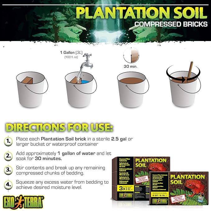 Exo Terra Plantation Soil, 8 Quarts - 3 Count | (Pack of 4)
