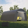 Kiss the Water Domed Carport with 4 Cloth Bags, Portable Garage with 2 Roll-up Doors, Heavy Duty Car Canopy Party Tent, All-Season Storage Shelter Shed for Cars, Truck, or Garden Tools, 13' x 20'