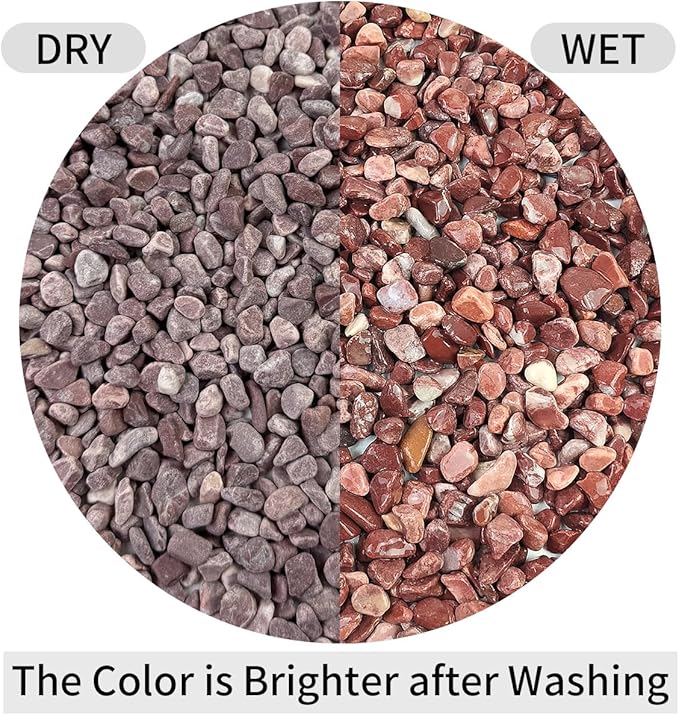 FANTIAN 5 lbs Succulent and Cactus Pebbles for Indoor Plants, 3/8 Inch Pea Gravel Decorative Red River Rocks for Plants, Vases, Terrarium, Aquarium, Potted Top Dressing and Outdoor Landscaping Stones