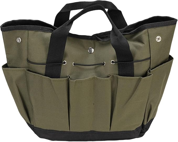 Garden Tool Bag Durable Garden Organizer for Outdoor Camping, Oxford Cloth Tool Holder for Gardeners (Green Aluminum Alloy)