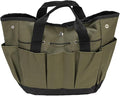Garden Tool Organizer, Heavy Duty Oxford Cloth with Multiple Pockets Garden Tool Caddy, Storage Bag with Elastic Straps and Rainproof Design for Men and Women (OD Green)