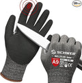Schwer ProGuard High Level Cut Resistant Work Gloves PR3326 for Extreme Protection，ANSI A9 Cut Gloves with Reinforced Thumb, Non Slip, Durable, Touch-screen, Black 120 Pairs, M